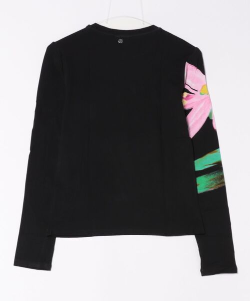 Desigual(デシグアル)の「水彩画風フローラル長袖Tシャツ ブラック(Tシャツ/カットソー・レディース・ブラック・M/L/XL/XS/S)」の2枚目の写真