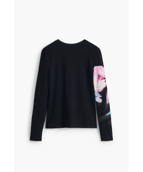 Desigual(デシグアル)の「水彩画風フローラル長袖Tシャツ ブラック(Tシャツ/カットソー・レディース・ブラック・M/L/XL/XS/S)」の3枚目の写真