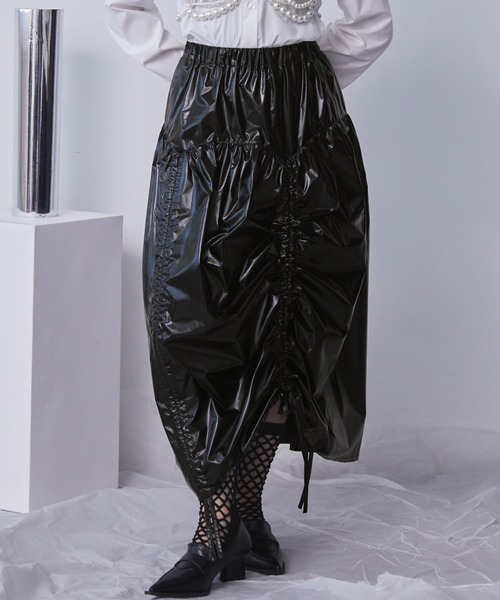 マルチウェイギャザーメタリックスカート（スカート）｜ELUNIS