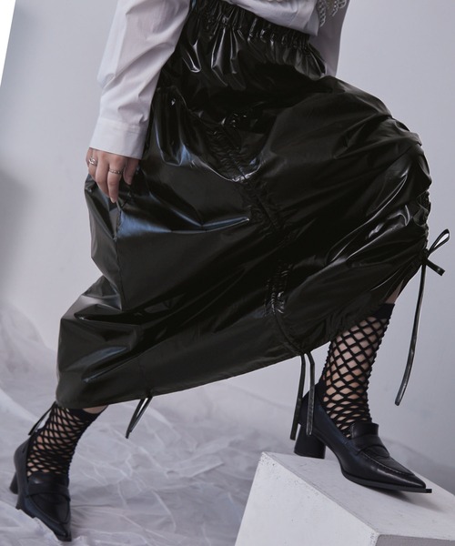 マルチウェイギャザーメタリックスカート（スカート）｜ELUNIS