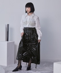 ELUNIS（エルニス）の「マルチウェイギャザーメタリックスカート（スカート）」