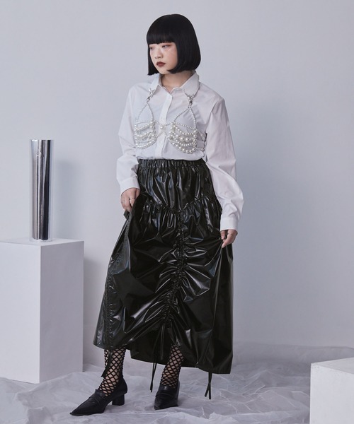 マルチウェイギャザーメタリックスカート（スカート）｜ELUNIS