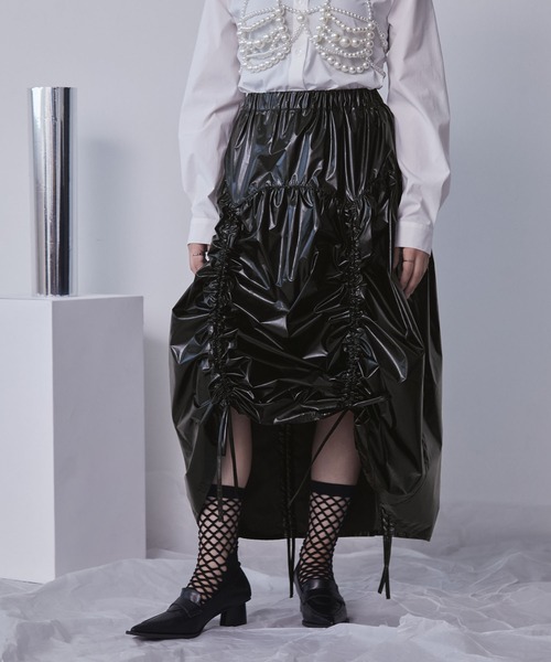 セール】マルチウェイギャザーメタリックスカート（スカート）｜ELUNIS