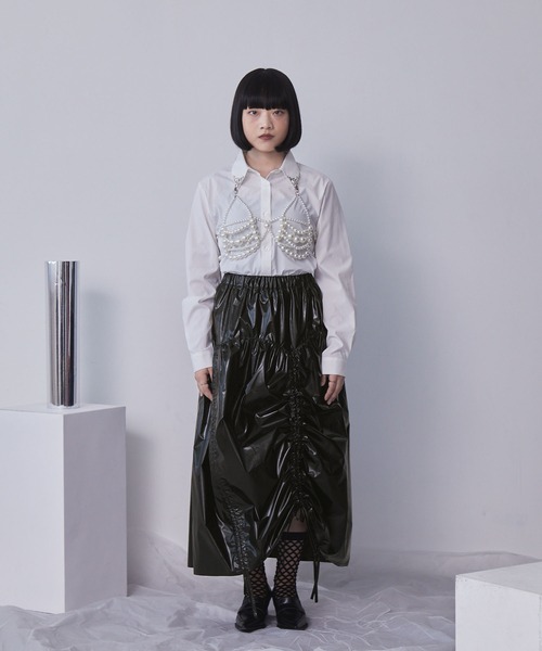 セール】マルチウェイギャザーメタリックスカート（スカート）｜ELUNIS