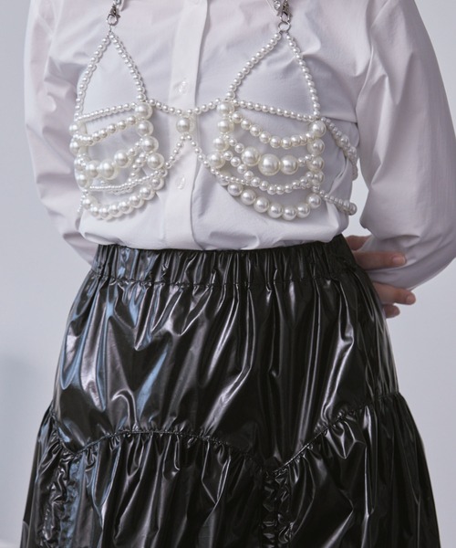 マルチウェイギャザーメタリックスカート（スカート）｜ELUNIS