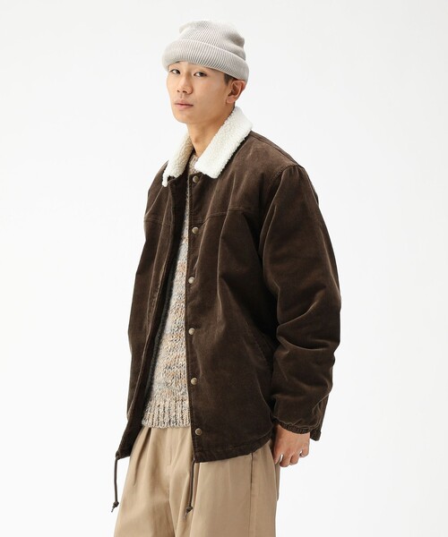 BEAMS（ビームス）の「ルーズフィット コーデュロイ ボア コーチジャケット（ブルゾン・メンズ・ブルー/ブラック/ブラウン・M/L/XL/S）」の2枚目の写真