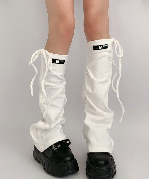 セール】【25年秋冬新作】レースアップシャーリングレッグカバー