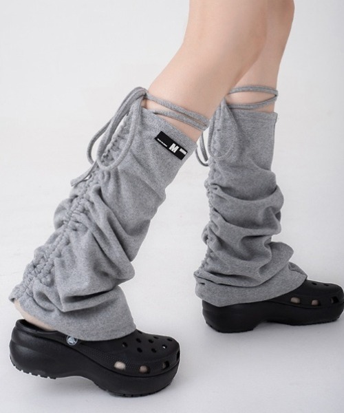 セール】【25年秋冬新作】レースアップシャーリングレッグカバー