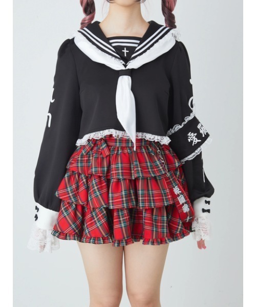 Jamie エーエヌケー（ジェイミーエーエヌケー）の「JAMIE特攻服（Tシャツ/カットソー・レディース・レッド/ホワイト/パープル・M）」の4枚目の写真