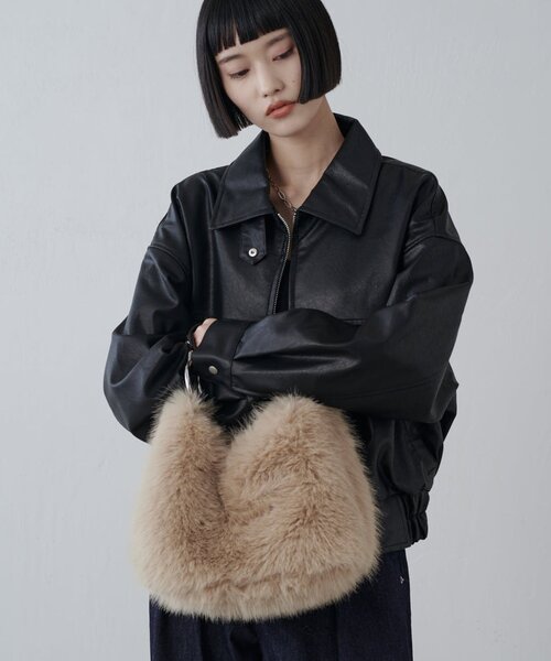 Lui's(ルイス) シンセティックレザーブルゾン Lui's（ルイス） ブルゾン アウター モダンシンセテックレザーブルゾン