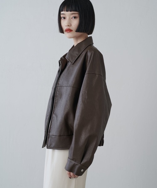 Lui's シンセティックレザーシャツブルゾン Free size Lui's シンセティックレザーシャツブルゾン Free size - メルカリ