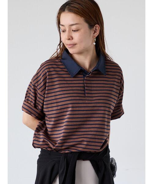 Lugnoncure(ルノンキュール)の「ボーダーラガーシャツ(その他トップス・レディース・ブラック/ベージュ/ブラウン・F)」の6枚目の写真