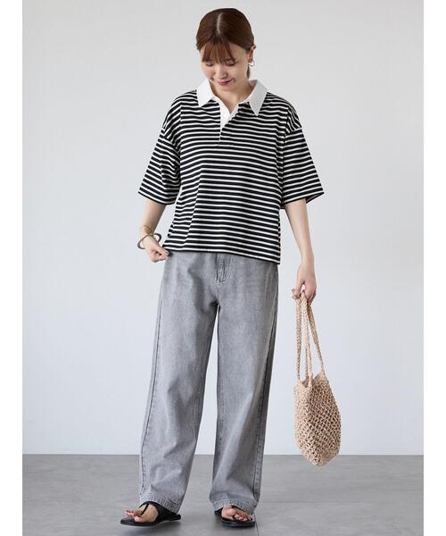 Lugnoncure(ルノンキュール)の「ボーダーラガーシャツ(その他トップス・レディース・ブラック/ベージュ/ブラウン・F)」の7枚目の写真