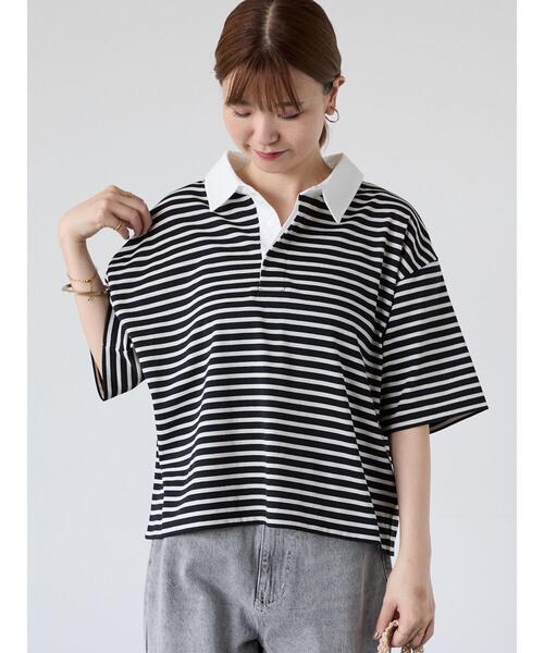 Lugnoncure(ルノンキュール)の「ボーダーラガーシャツ(その他トップス・レディース・ブラック/ベージュ/ブラウン・F)」の9枚目の写真