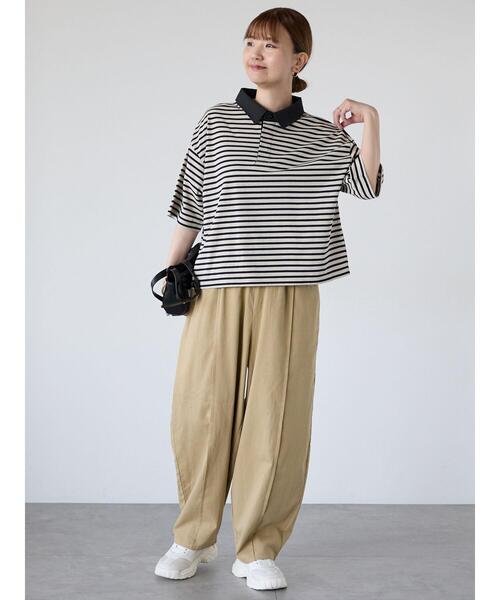 Lugnoncure(ルノンキュール)の「ボーダーラガーシャツ(その他トップス・レディース・ブラック/ベージュ/ブラウン・F)」の11枚目の写真