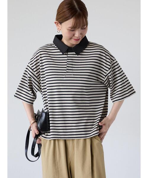 Lugnoncure(ルノンキュール)の「ボーダーラガーシャツ(その他トップス・レディース・ブラック/ベージュ/ブラウン・F)」の12枚目の写真