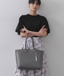 【名品／A4サイズ対応】バイカラースムーストートバッグ