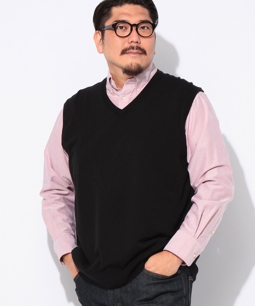 B&T CLUB(ビーティークラブ)の「B&T CLUB (ビーアンドティークラブ) ふわかる ウォッシャブル 12G 天竺編み Vネック ベスト(ベスト・メンズ・ネイビー/ダークグレー/ブラック・5L/4L/3L)」の16枚目の写真