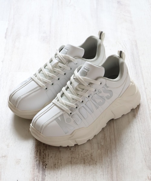 セール】【K-SWISS/ケースイス】厚底ビッグロゴスニーカー