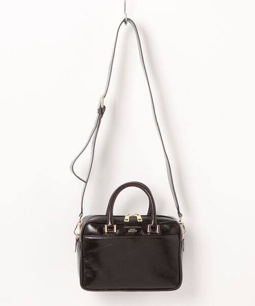 CHRISTIAN VILLA(クリスチャンヴィラ)の「【CHRISTIAN VILLA】スクエアレザーハンドバッグ(Q56453)(ハンドバッグ・レディース・ダークブラウン/ブラック・ALL)」の8枚目の写真