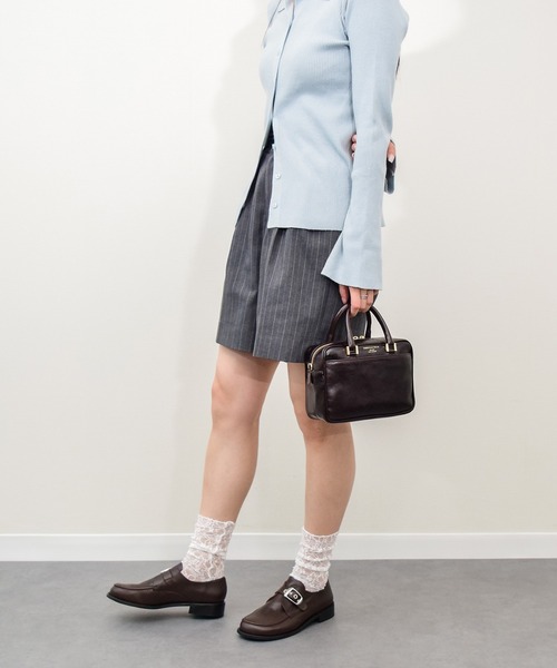 CHRISTIAN VILLA(クリスチャンヴィラ)の「【CHRISTIAN VILLA】スクエアレザーハンドバッグ(Q56453)(ハンドバッグ・レディース・ダークブラウン/ブラック・ALL)」の12枚目の写真