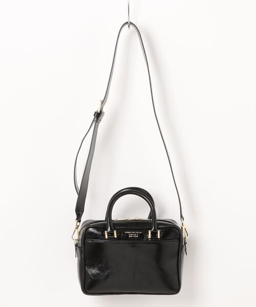 CHRISTIAN VILLA(クリスチャンヴィラ)の「【CHRISTIAN VILLA】スクエアレザーハンドバッグ(Q56453)(ハンドバッグ・レディース・ダークブラウン/ブラック・ALL)」の7枚目の写真