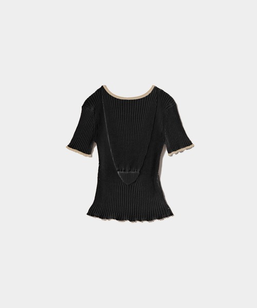 beautiful people（ビューティフルピープル）の「high gauge side-c rib pullover（ニット/セーター・レディース・イエロー×グリーン/ホワイト×ブラック/グリーン×オレンジ・38/36）」の2枚目の写真