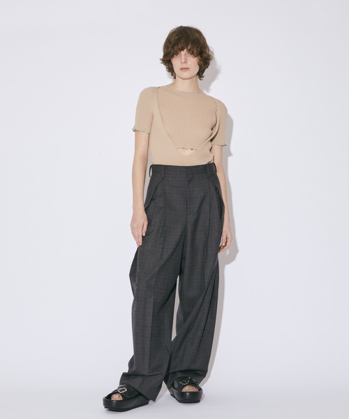 beautiful people（ビューティフルピープル）の「high gauge side-c rib pullover（ニット/セーター・レディース・イエロー×グリーン/ホワイト×ブラック/グリーン×オレンジ・38/36）」の21枚目の写真