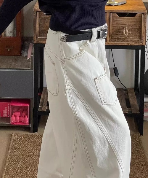 GEMEDA（ジェメダ）の「ワイドカーゴデニムパンツ（デニムパンツ・レディース・ホワイト・M/S）」の4枚目の写真