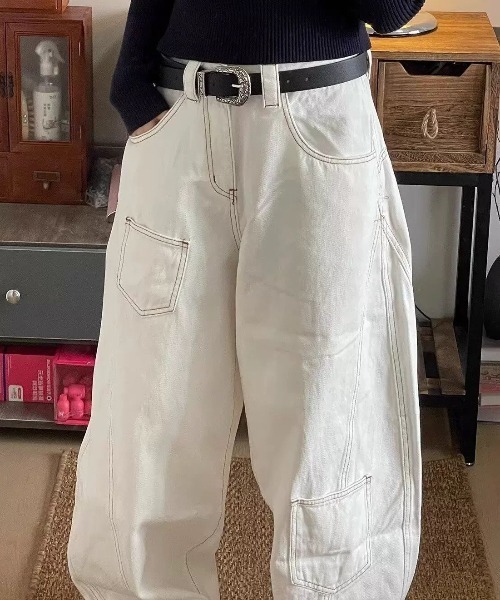 GEMEDA（ジェメダ）の「ワイドカーゴデニムパンツ（デニムパンツ・レディース・ホワイト・M/S）」の5枚目の写真