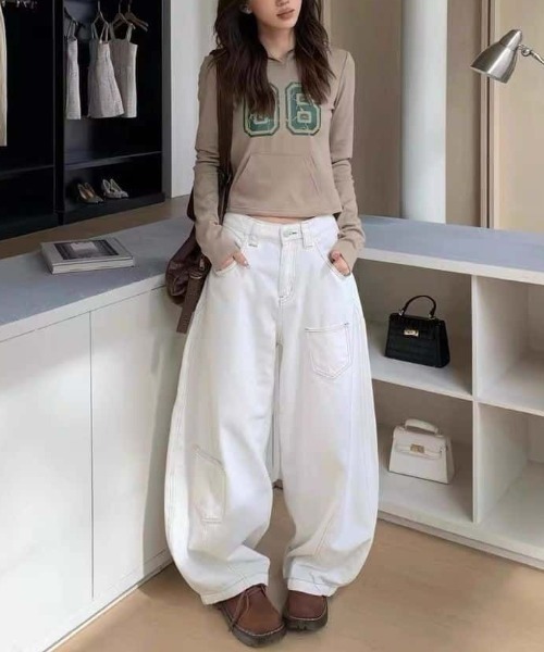 GEMEDA（ジェメダ）の「ワイドカーゴデニムパンツ（デニムパンツ・レディース・ホワイト・M/S）」の10枚目の写真