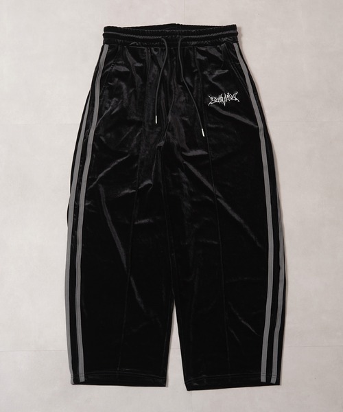 1111clothing（ワンフォークロージング）の「【セットアップ 対応】 サイドライン ベロア トラックパンツ / Side Line Velour Track Pants（スウェットパンツ・メンズ・ブラック/ブラウン/アイボリー・M/L）」の17枚目の写真
