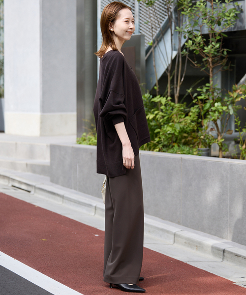 SLOBE IENA（スローブイエナ）の「《WEBのみ4サイズ展開/WEB限定カラー有り》DOUBLECLOTHパンツ（その他パンツ・レディース・ブラック/ブラウン/アイボリー・40/38/36/34）」の7枚目の写真