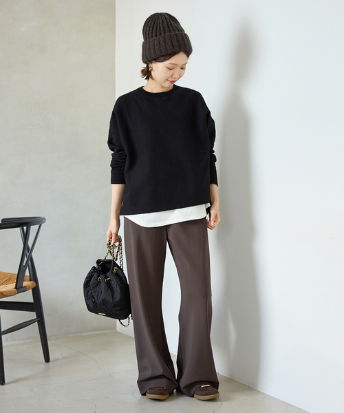 SLOBE IENA（スローブイエナ）の「《WEBのみ4サイズ展開/WEB限定カラー有り》DOUBLECLOTHパンツ（その他パンツ・レディース・ブラック/ブラウン/アイボリー・40/38/36/34）」の14枚目の写真