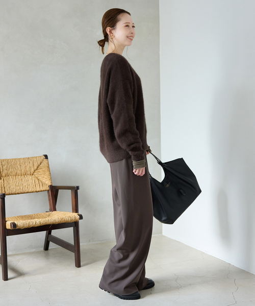 SLOBE IENA（スローブイエナ）の「《WEBのみ4サイズ展開/WEB限定カラー有り》DOUBLECLOTHパンツ（その他パンツ・レディース・ブラック/ブラウン/アイボリー・40/38/36/34）」の17枚目の写真