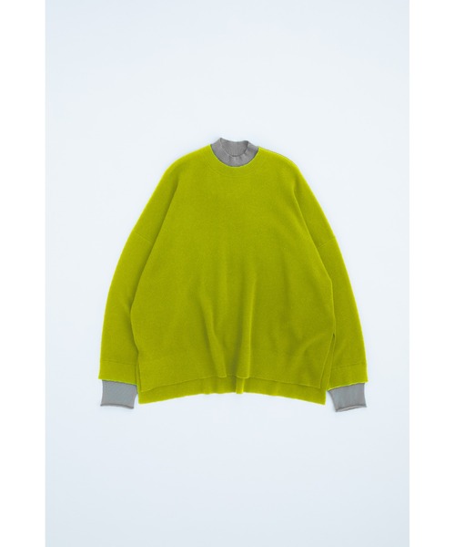 ENFOLD(エンフォルド)の「レイヤードネック BOX プルオーバー(ニット/セーター・レディース・ライトグリーン/チャコールグレー/ダークネイビー・38)」の4枚目の写真