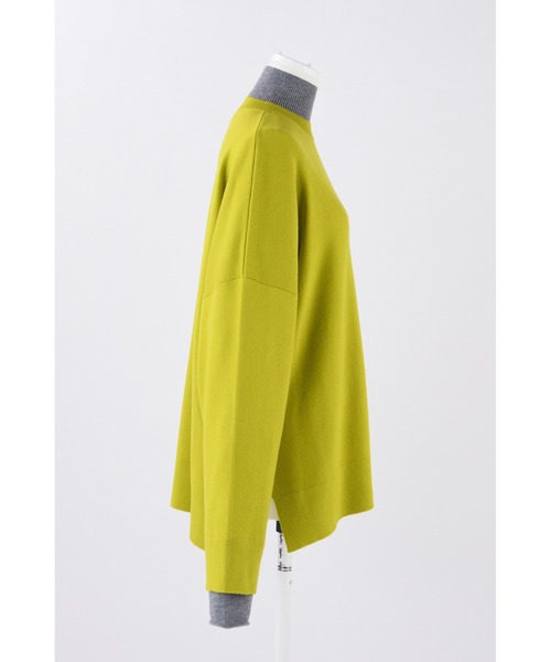 ENFOLD(エンフォルド)の「レイヤードネック BOX プルオーバー(ニット/セーター・レディース・ライトグリーン/チャコールグレー/ダークネイビー・38)」の7枚目の写真