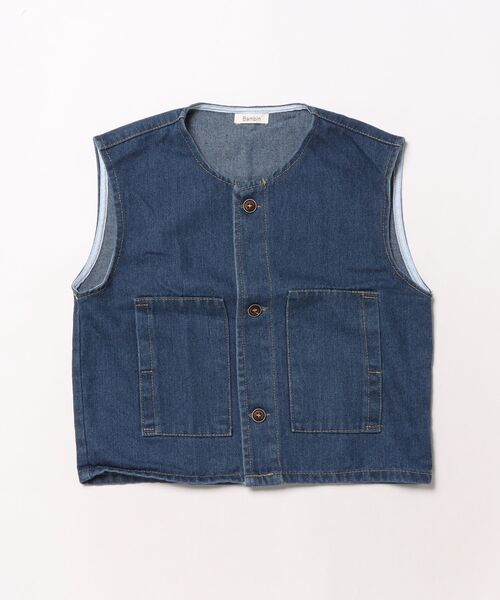 Bambin（ボンバン）の「【 Bambin / ボンバン 】 デニム ベスト（ベスト・キッズ・ブルー・90/100/110/120/130）」の2枚目の写真