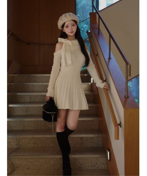 アメスリフレアニットミニワンピース（ワンピース）｜Darich