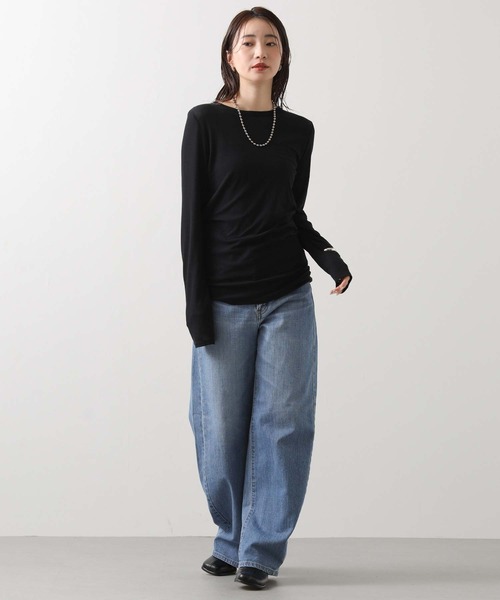 Munich（ミューニック）の「シアーリブクルーネックカットソー（Tシャツ/カットソー・レディース・ブラック/チャコールグレー/ホワイト・FREE）」の15枚目の写真