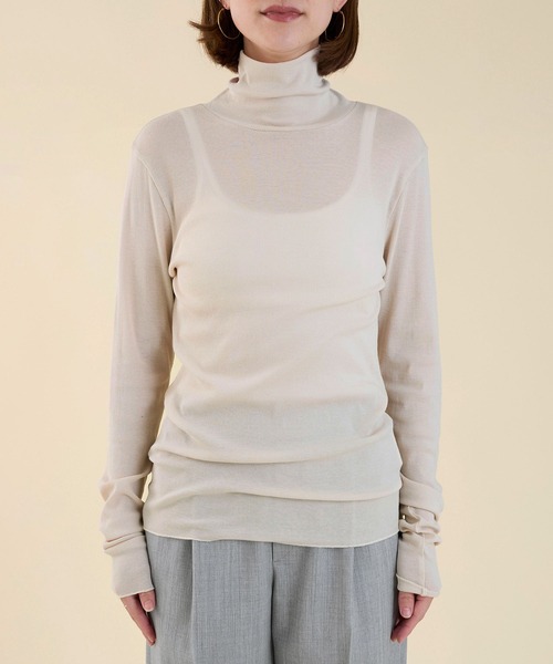 marmors(マルモア)の「【marmors】powder dry tereko turtle neck pullover(Tシャツ/カットソー・レディース・アイボリー/ブルーグレー/ピンク/ブラウン・36)」の7枚目の写真