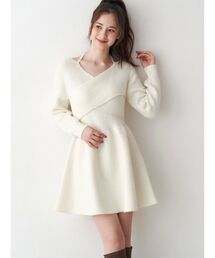 CALNAMUR | クロスデザインニットミニワンピース(ワンピース)