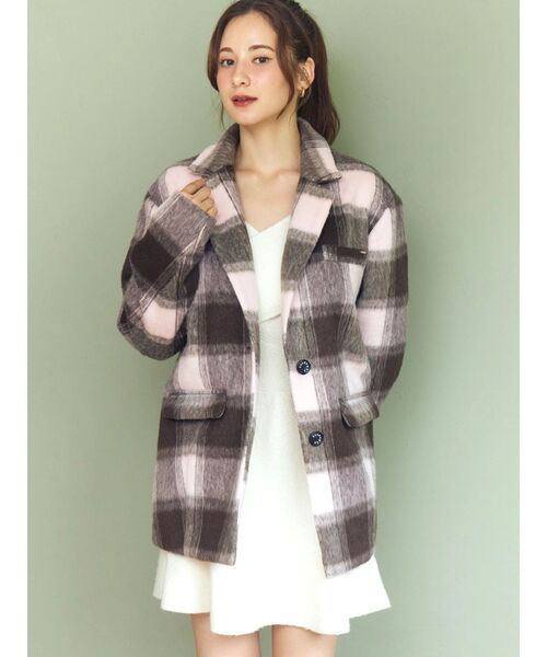 CALNAMUR(カルナムール)の「クロスデザインニットミニワンピース(ワンピース・レディース・オフホワイト/ライトグレー/ベージュ・FREE)」の13枚目の写真