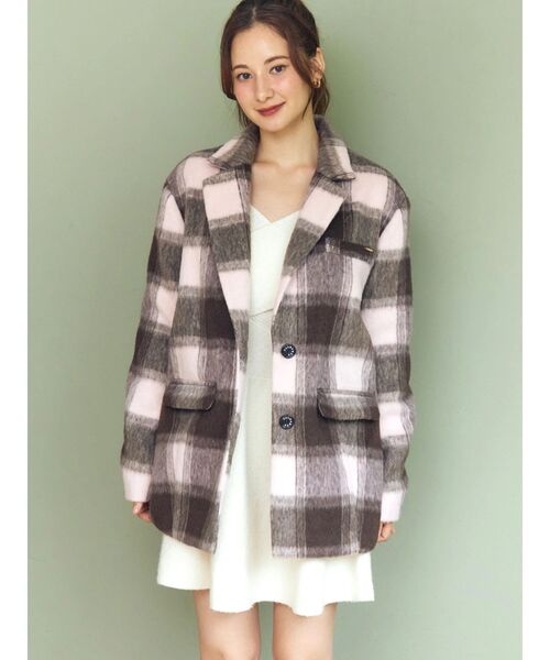 CALNAMUR(カルナムール)の「クロスデザインニットミニワンピース(ワンピース・レディース・オフホワイト/ライトグレー/ベージュ・FREE)」の14枚目の写真