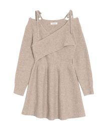 CALNAMUR | クロスデザインニットミニワンピース(ワンピース)