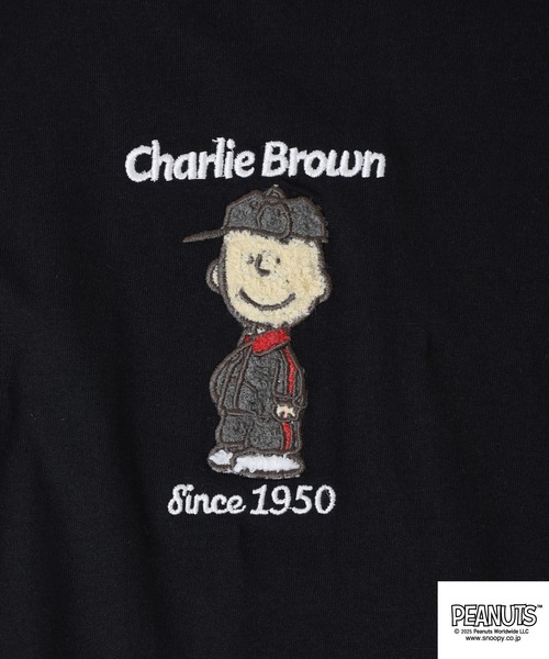 PEANUTS(ピーナッツ)の「PEANUTS サガラ刺繍長袖Tシャツ(Tシャツ/カットソー・メンズ・ブラック/オートミール/ベージュ/ネイビー/オフホワイト/サックスブルー・LL/L/M)」の12枚目の写真