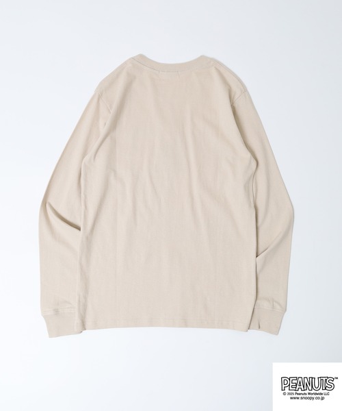 PEANUTS(ピーナッツ)の「PEANUTS サガラ刺繍長袖Tシャツ(Tシャツ/カットソー・メンズ・ブラック/オートミール/ベージュ/ネイビー/オフホワイト/サックスブルー・LL/L/M)」の14枚目の写真