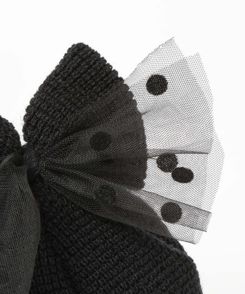 LOWRYS FARM（ローリーズファーム）の「チュールリボンワッチ　587935（ニットキャップ/ビーニー・キッズ・レッド/ブラック/オフホワイト/グレー・FREE）」の11枚目の写真