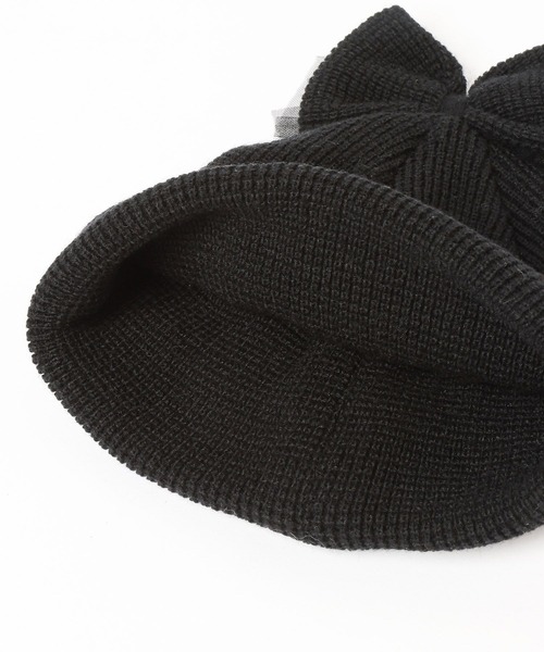 LOWRYS FARM（ローリーズファーム）の「チュールリボンワッチ　587935（ニットキャップ/ビーニー・キッズ・レッド/ブラック/オフホワイト/グレー・FREE）」の12枚目の写真