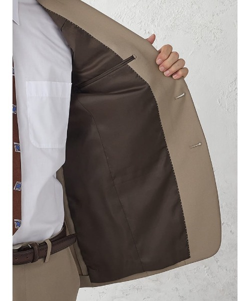 Perfect Suit FActory（パーフェクトスーツファクトリー）の「《WASH set up》WEB限定セットアップスーツ【utilityモデル】無地　ベージュ（セットアップ・メンズ・ベージュ・S/M/L/LL）」の6枚目の写真